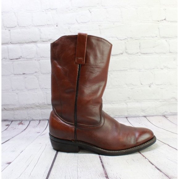 Red Wing Other - Vintage Red Wing Brown Leather Pull on Western Cowboy Work Boots Size 9.5 E